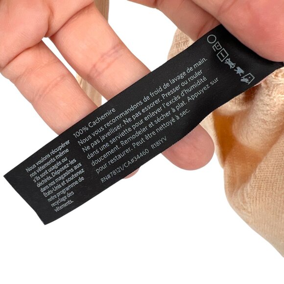 Eileen Fisher Cashmere Rib Knit Cowl Neck Sweater Beige Cream Size Medium - Picture 11 of 12